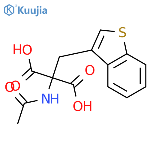 Propanedioic acid, (acetylamino)(benzo[b]thien-3-ylmethyl)- structure