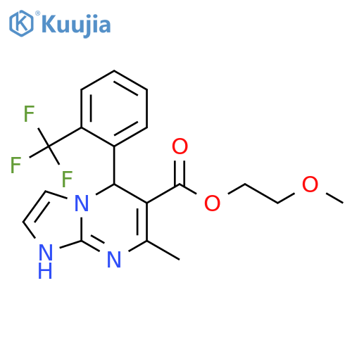 Imidazo[1,2-a]pyrimidine-6-carboxylic acid, 1,5-dihydro-7-methyl-5-[2-(trifluoromethyl)phenyl]-, 2-methoxyethyl ester structure