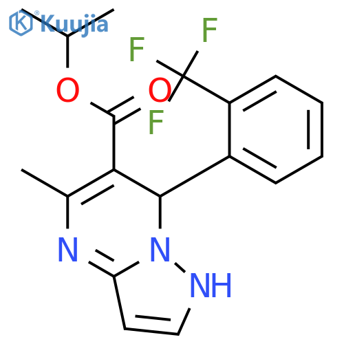 Pyrazolo[1,5-a]pyrimidine-6-carboxylicacid, 4,7-dihydro-5-methyl-7-[2-(trifluoromethyl)phenyl]-, 1-methylethyl ester structure
