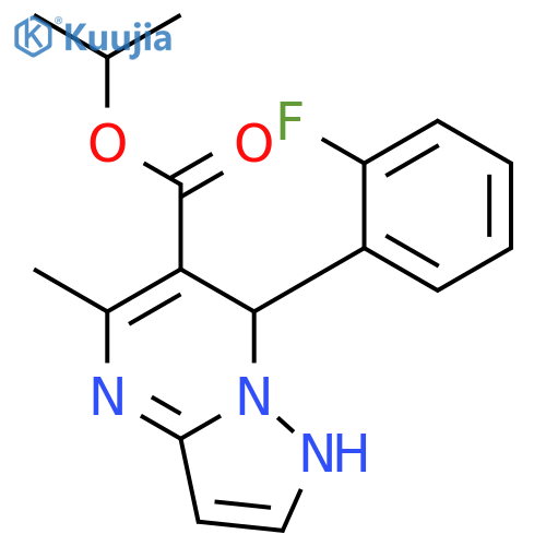 Pyrazolo[1,5-a]pyrimidine-6-carboxylicacid, 7-(2-fluorophenyl)-4,7-dihydro-5-methyl-, 1-methylethyl ester structure