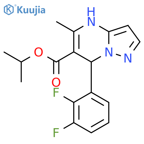 Pyrazolo[1,5-a]pyrimidine-6-carboxylic acid, 7-(2,3-difluorophenyl)-4,7-dihydro-5-methyl-, 1-methylethyl ester structure