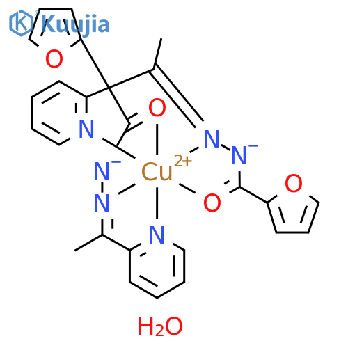 Copper, bis[2-furancarboxylic acid [1-(2-pyridinyl)ethylidene]hydrazidato]-, dihydrate (9CI) structure