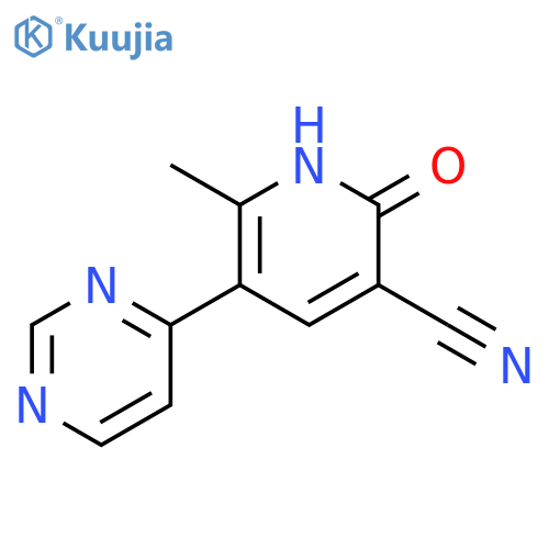 3-Pyridinecarbonitrile, 1,2-dihydro-6-methyl-2-oxo-5-(4-pyrimidinyl)- structure