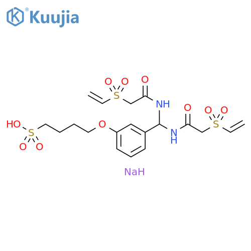 1-Butanesulfonic acid,4-[3-[bis[[(ethenylsulfonyl)acetyl]amino]methyl]phenoxy]-, monosodiumsalt structure
