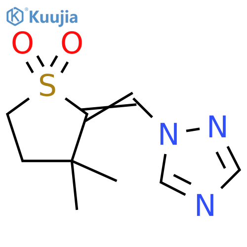 1H-1,2,4-Triazole, 1-[(dihydro-3,3-dimethyl-2(3H)-thienylidene)methyl]-,S,S-dioxide structure
