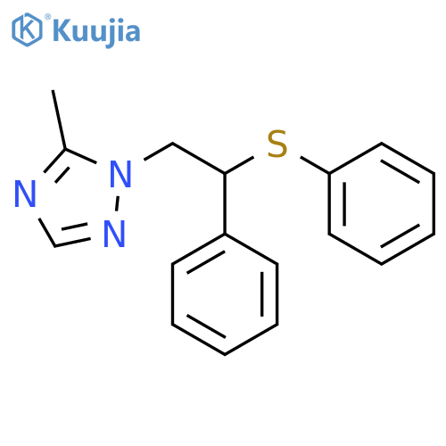 1H-1,2,4-Triazole, 5-methyl-1-[2-phenyl-2-(phenylthio)ethyl]- structure