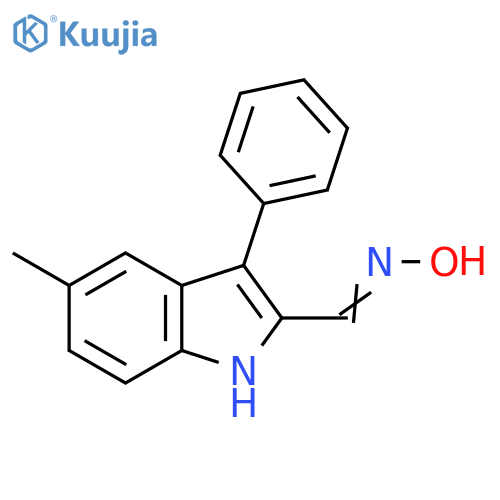 1H-Indole-2-carboxaldehyde, 5-methyl-3-phenyl-, oxime structure