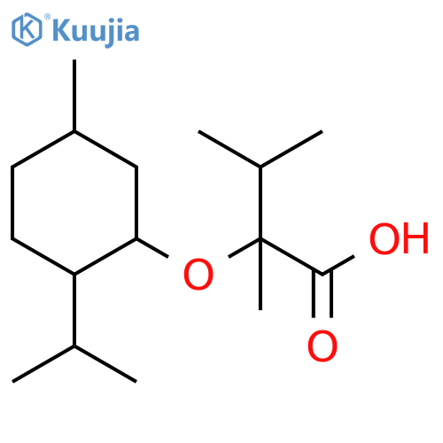 Butanoic acid,2,3-dimethyl-2-[[5-methyl-2-(1-methylethyl)cyclohexyl]oxy]- structure