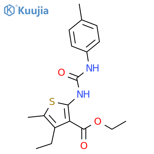 3-Thiophenecarboxylic acid,4-ethyl-5-methyl-2-[[[(4-methylphenyl)amino]carbonyl]amino]-, ethyl ester structure