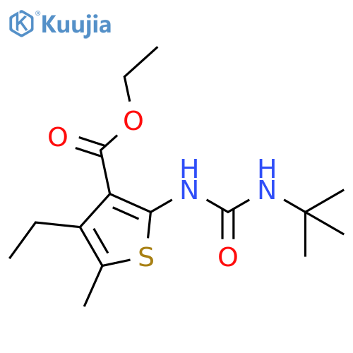 3-Thiophenecarboxylic acid,2-[[[(1,1-dimethylethyl)amino]carbonyl]amino]-4-ethyl-5-methyl-, ethylester structure