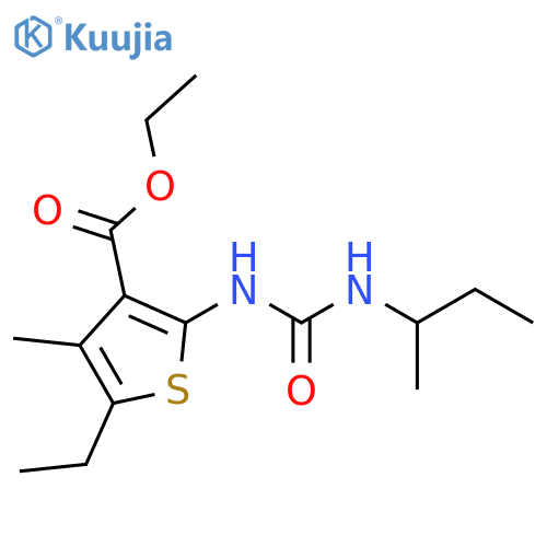 3-Thiophenecarboxylic acid,5-ethyl-4-methyl-2-[[[(1-methylpropyl)amino]carbonyl]amino]-, ethyl ester structure