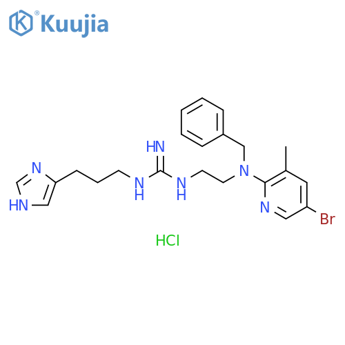 Guanidine, N-[2-[(5-bromo-3-methyl-2-pyridinyl)(phenylmethyl)amino]ethyl]-N'-[3-(1H-imidazol-5-yl)propyl]-, hydrochloride (1:3) structure