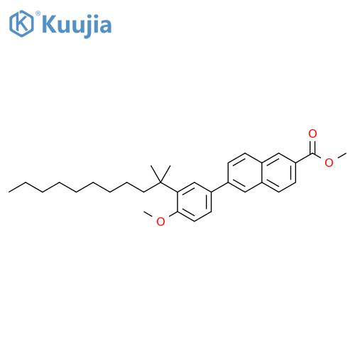2-Naphthalenecarboxylic acid,6-[3-(1,1-dimethyldecyl)-4-methoxyphenyl]-, methyl ester structure
