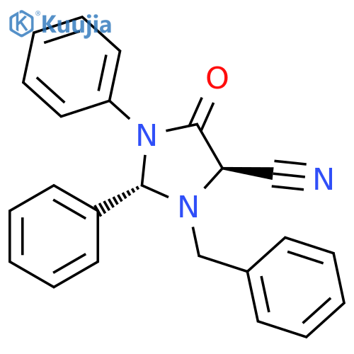 4-Imidazolidinecarbonitrile, 5-oxo-1,2-diphenyl-3-(phenylmethyl)-, trans- structure