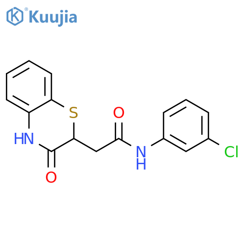 N-(3-chlorophenyl)-2-(3-oxo-3,4-dihydro-2H-1,4-benzothiazin-2-yl)acetamide structure