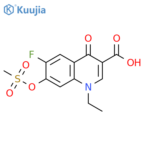 3-Quinolinecarboxylic acid,1-ethyl-6-fluoro-1,4-dihydro-7-[(methylsulfonyl)oxy]-4-oxo- structure