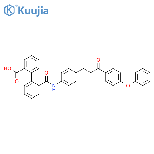 [1,1'-Biphenyl]-2-carboxylic acid, 2'-[[[4-[3-oxo-3-(4-phenoxyphenyl)propyl]phenyl]amino]carbonyl]- structure