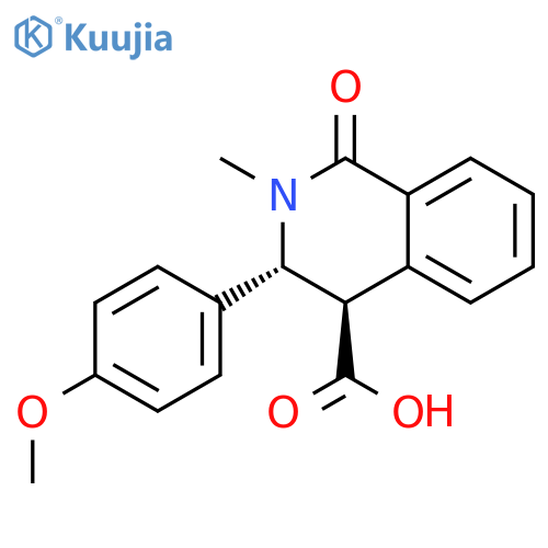 4-Isoquinolinecarboxylic acid, 1,2,3,4-tetrahydro-3-(4-methoxyphenyl)-2-methyl-1-oxo-, trans- structure