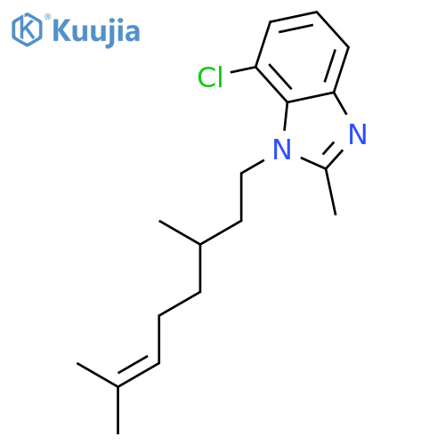 1H-BENZIMIDAZOLE, 7-CHLORO-1-(3,7-DIMETHYL-6-OCTENYL)-2-METHYL- structure