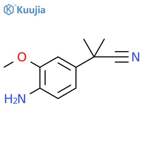 Benzeneacetonitrile, 4-amino-3-methoxy-α,α-dimethyl- structure