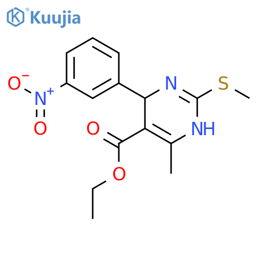 5-Pyrimidinecarboxylic acid,1,4-dihydro-6-methyl-2-(methylthio)-4-(3-nitrophenyl)-, ethyl ester structure