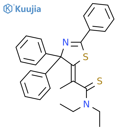 Propanethioamide, N,N-diethyl-2-(2,4,4-triphenyl-5(4H)-thiazolylidene)-, (E)- structure