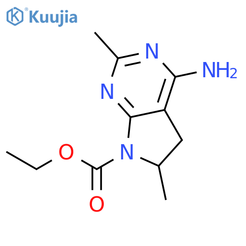 7H-Pyrrolo[2,3-d]pyrimidine-7-carboxylic acid, 4-amino-5,6-dihydro-2,6-dimethyl-, ethyl ester structure