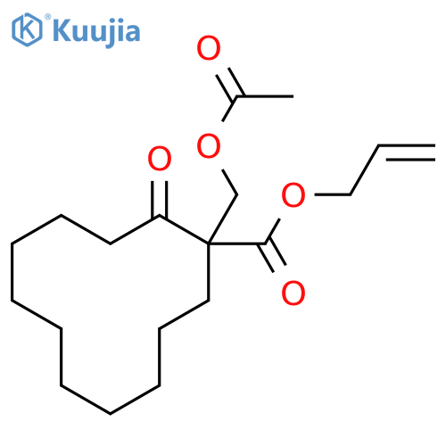 Cyclododecanecarboxylic acid, 1-[(acetyloxy)methyl]-2-oxo-, 2-propen-1-yl ester structure