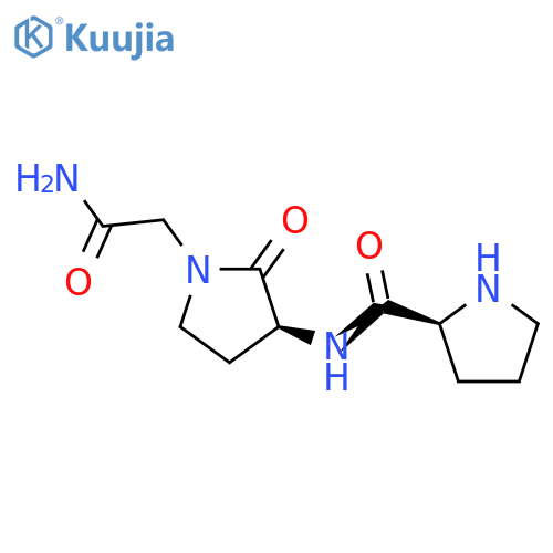 1-Pyrrolidineacetamide,2-oxo-3-[[(2S)-2-pyrrolidinylcarbonyl]amino]-, (3S)- structure