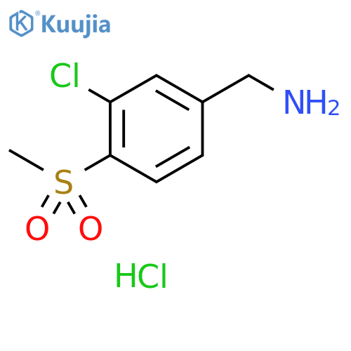 (3-chloro-4-methanesulfonylphenyl)methanamine hydrochloride structure