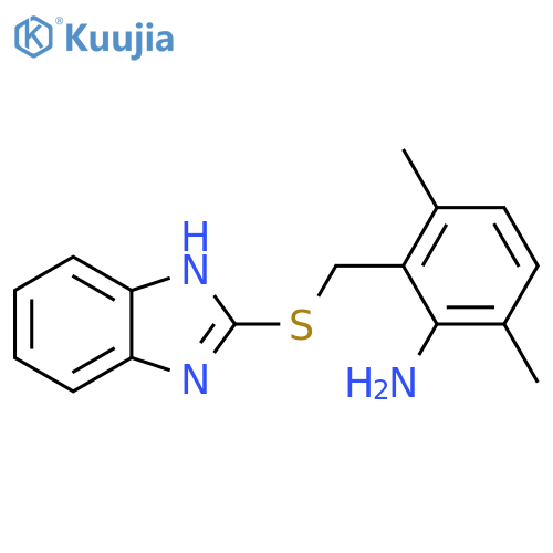 Benzenamine, 2-[(1H-benzimidazol-2-ylthio)methyl]-3,6-dimethyl- structure