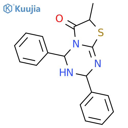 2H-Thiazolo[3,2-a]-1,3,5-triazin-6(7H)-one, 3,4-dihydro-7-methyl-2,4-diphenyl- structure