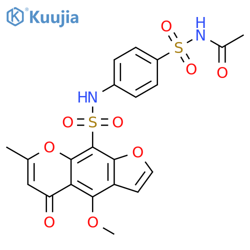 Acetamide,N-[[4-[[(4-methoxy-7-methyl-5-oxo-5H-furo[3,2-g][1]benzopyran-9-yl)sulfonyl]amino]phenyl]sulfonyl]- structure