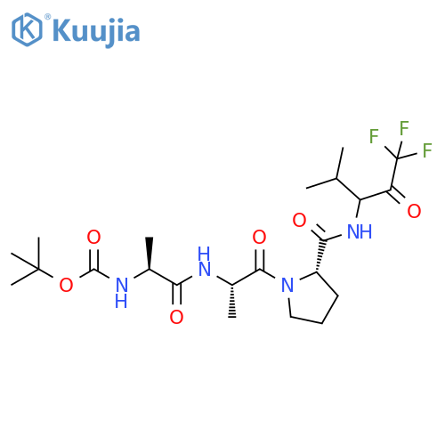 L-Prolinamide,N-[(1,1-dimethylethoxy)carbonyl]-L-alanyl-L-alanyl-N-[3,3,3-trifluoro-1-(1-methylethyl)-2-oxopropyl]- structure