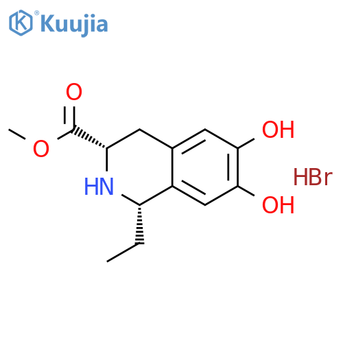 3-Isoquinolinecarboxylic acid, 1-ethyl-1,2,3,4-tetrahydro-6,7-dihydroxy-, methyl ester, hydrobromide, cis-(±)- structure