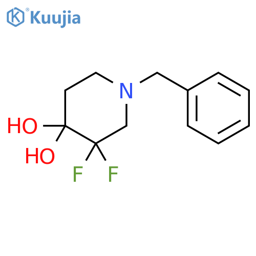 1-Benzyl-3,3-difluoropiperidine-4,4-diol structure