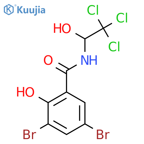3,5-Dibromo-2-hydroxy-N-(2,2,2-trichloro-1-hydroxyethyl)benzamide structure