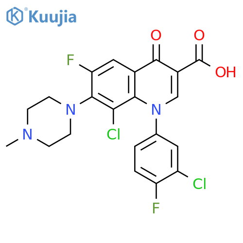 3-Quinolinecarboxylic acid,8-chloro-1-(3-chloro-4-fluorophenyl)-6-fluoro-1,4-dihydro-7-(4-methyl-1-piperazinyl)-4-oxo- structure