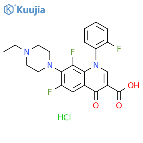 3-Quinolinecarboxylic acid, 7-(4-ethyl-1-piperazinyl)-6,8-difluoro-1-(2-fluorophenyl)-1,4-dihydro-4-oxo-, hydrochloride (1:1) structure