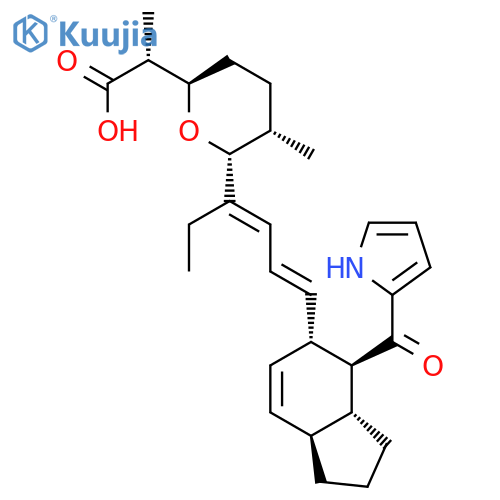 2-[5-methyl-6-[6-[4-(1H-pyrrole-2-carbonyl)-2,3,3a,4,5,7a-hexahydro-1H-inden-5-yl]hexa-3,5-dien-3-yl]oxan-2-yl]propanoic acid structure