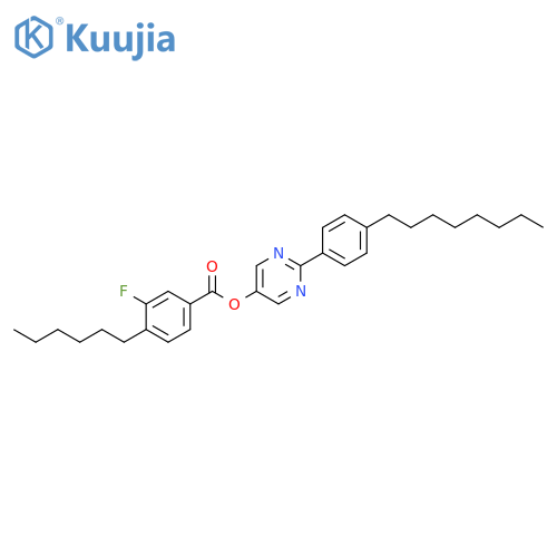 Benzoic acid, 3-fluoro-4-hexyl-, 2-(4-octylphenyl)-5-pyrimidinyl ester structure