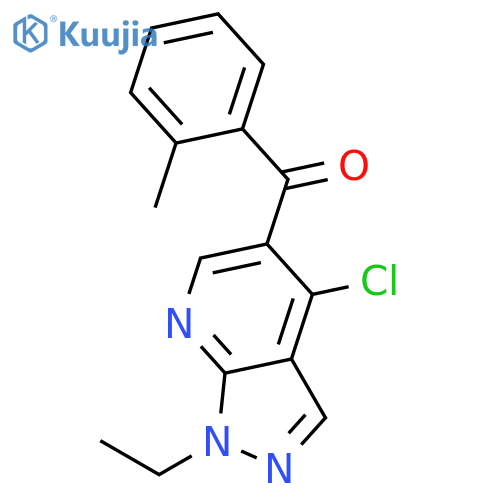 Methanone, (4-chloro-1-ethyl-1H-pyrazolo[3,4-b]pyridin-5-yl)(2-methylphenyl)- structure