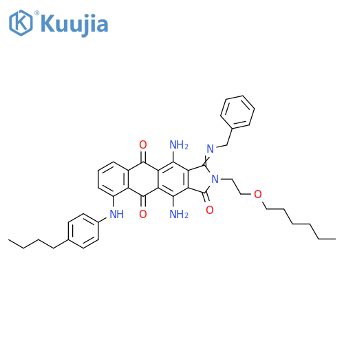 1H-Naphth[2,3-f]isoindole-1,5,10-trione,4,11-diamino-9-[(4-butylphenyl)amino]-2-[2-(hexyloxy)ethyl]-2,3-dihydro-3-[(phenylmethyl)imino]- structure