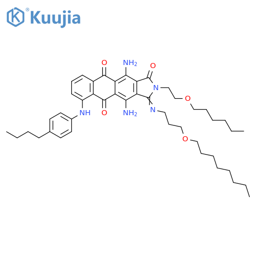 1H-Naphth[2,3-f]isoindole-1,5,10-trione,4,11-diamino-6-[(4-butylphenyl)amino]-2-[2-(hexyloxy)ethyl]-2,3-dihydro-3-[[3-(octyloxy)propyl]imino]- structure
