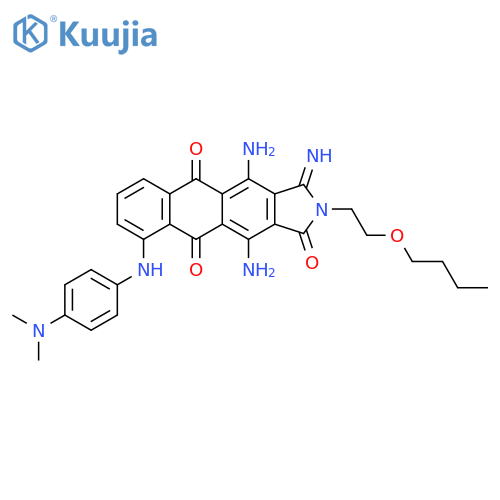 1H-Naphth[2,3-f]isoindole-1,5,10-trione,4,11-diamino-2-(2-butoxyethyl)-9-[[4-(dimethylamino)phenyl]amino]-2,3-dihydro-3-imino- structure
