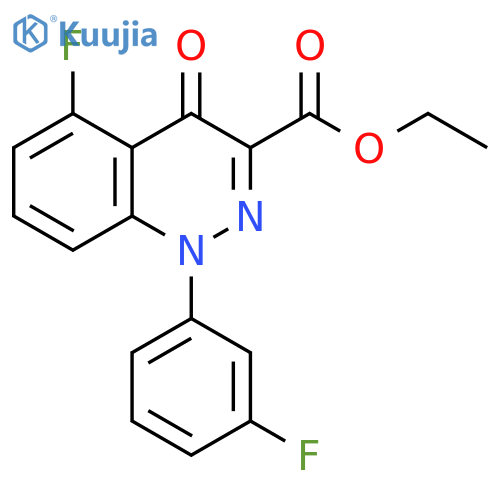 3-Cinnolinecarboxylic acid,5-fluoro-1-(3-fluorophenyl)-1,4-dihydro-4-oxo-, ethyl ester structure
