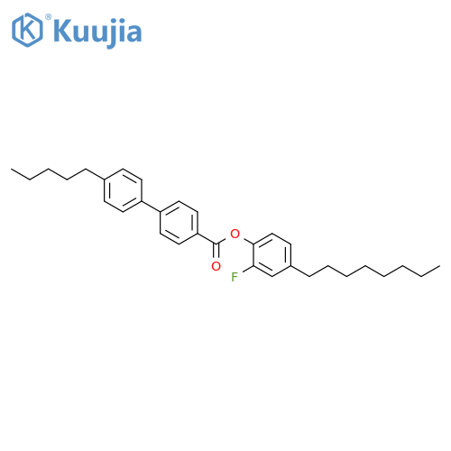 [1,1'-Biphenyl]-4-carboxylic acid, 4'-pentyl-, 2-fluoro-4-octylphenyl ester structure