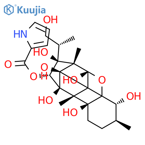 1H-Pyrrole-2-carboxylicacid,dodecahydro-4,6,7,8a,8b,9a-hexahydroxy-7-(2-hydroxy-1-methylethyl)-3,6a,9-trimethyl-6,9-methanobenzo[1,2]pentaleno[1,6-bc]furan-8-ylester, [3S-[3a,4b,4aS*,6a,6aa,7a,7(R*),8b,8aa,8ba,9b,9aa]]- (9CI) structure