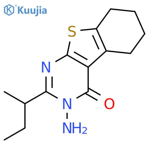 [1]Benzothieno[2,3-d]pyrimidin-4(3H)-one, 3-amino-5,6,7,8-tetrahydro-2-(1-methylpropyl)- structure