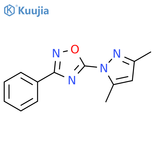 1,2,4-Oxadiazole, 5-(3,5-dimethyl-1H-pyrazol-1-yl)-3-phenyl- structure